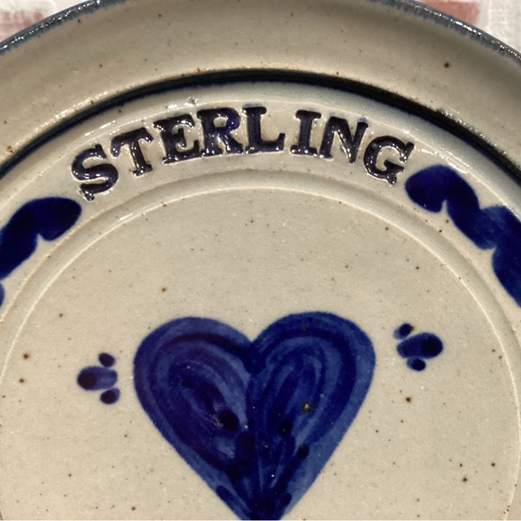 Vintage - Ceramic Heart Plate - Sterling VA. - By Essig 3/98 engraved on reverse - Picture 3 of 9